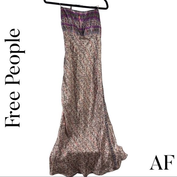 FREE PEOPLE NIA GIA SILK MIDI DRESS NEW NWT LARGE - Picture 7 of 11
